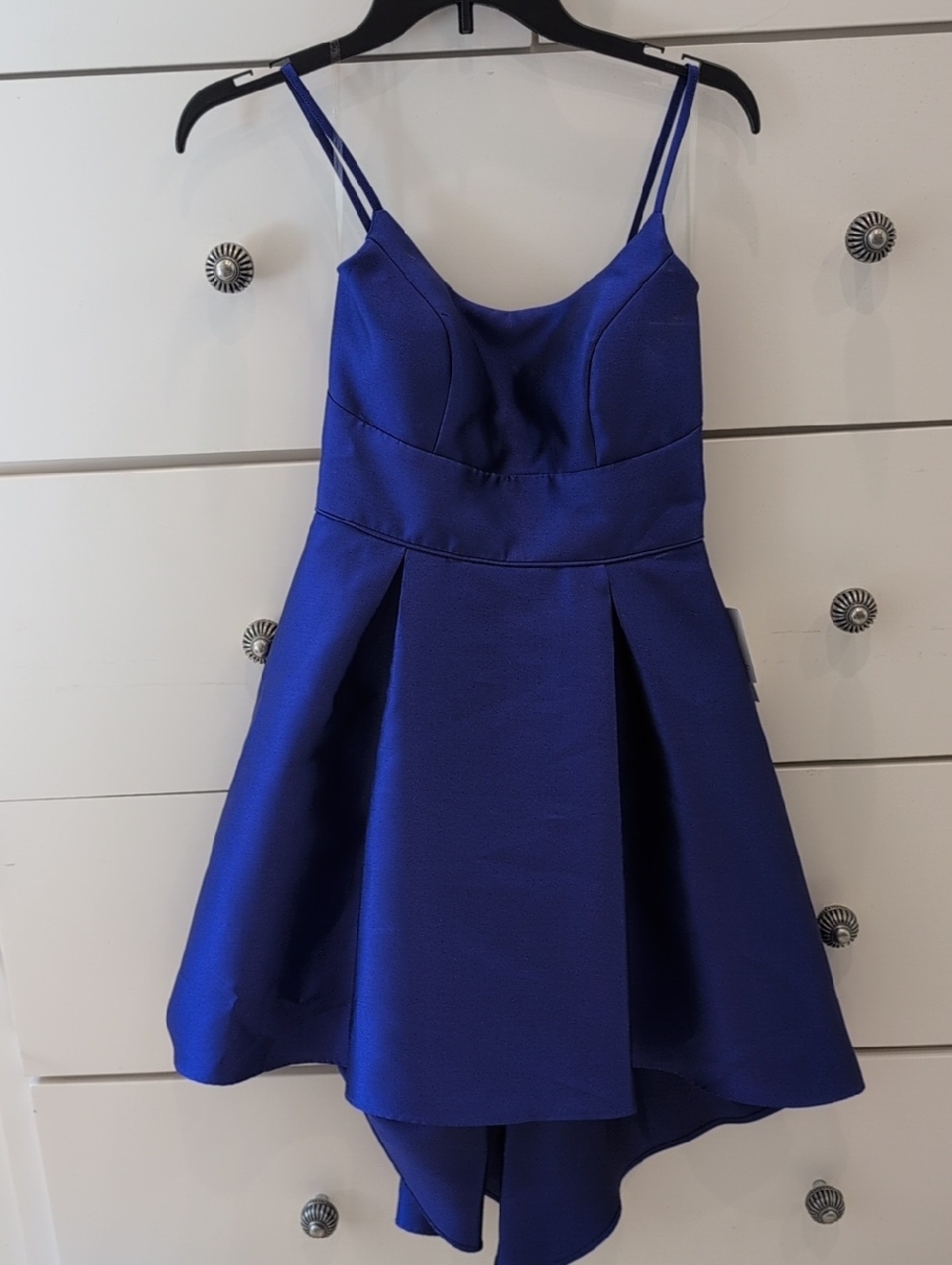 Girls Royal Purple Party Dress with Spaghetti Straps